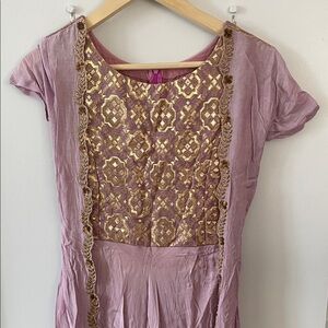 Indian Lilac and Gold Embroidered Dress women’s size small
